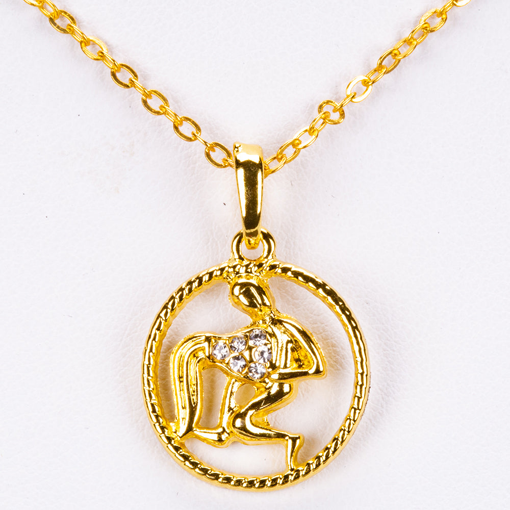 Vărsător Colier din Aliaj Placat cu Aur ( 10 grame ) cu Cristal Alb Emporia® ( Colier+Pandantiv )