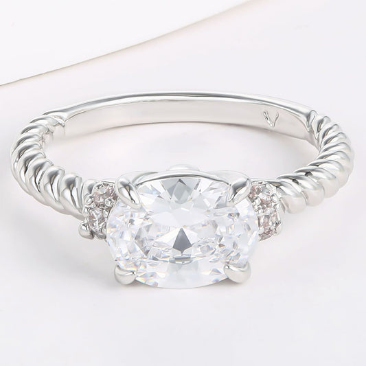 Inel din Aliaj Placat cu Aur ( 10 grame ) cu Cristal Alb Emporia®