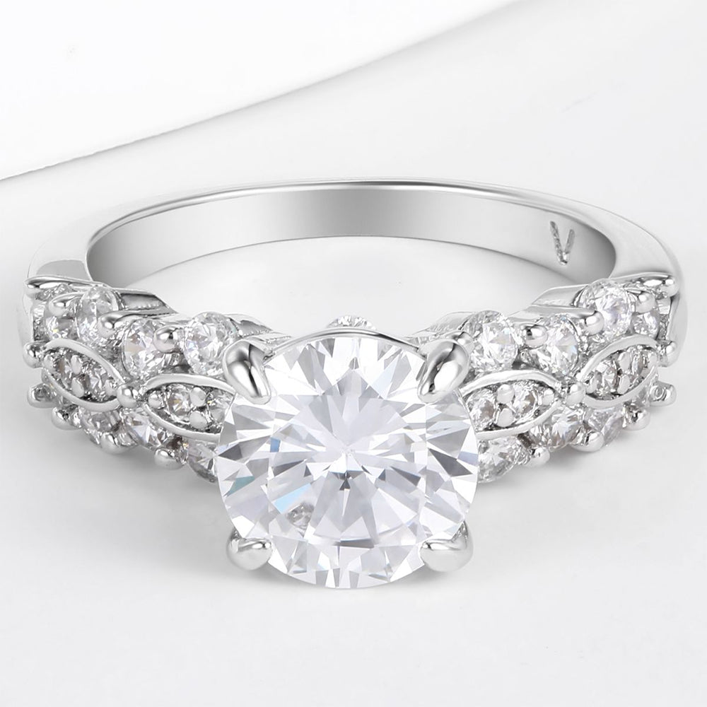 Inel din Aliaj Placat cu Aur ( 10 grame ) cu Cristal Alb Emporia®