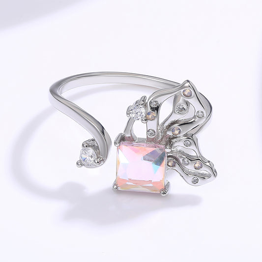 Inel din Aliaj Placat cu Aur cu Cristal Roz Emporia®