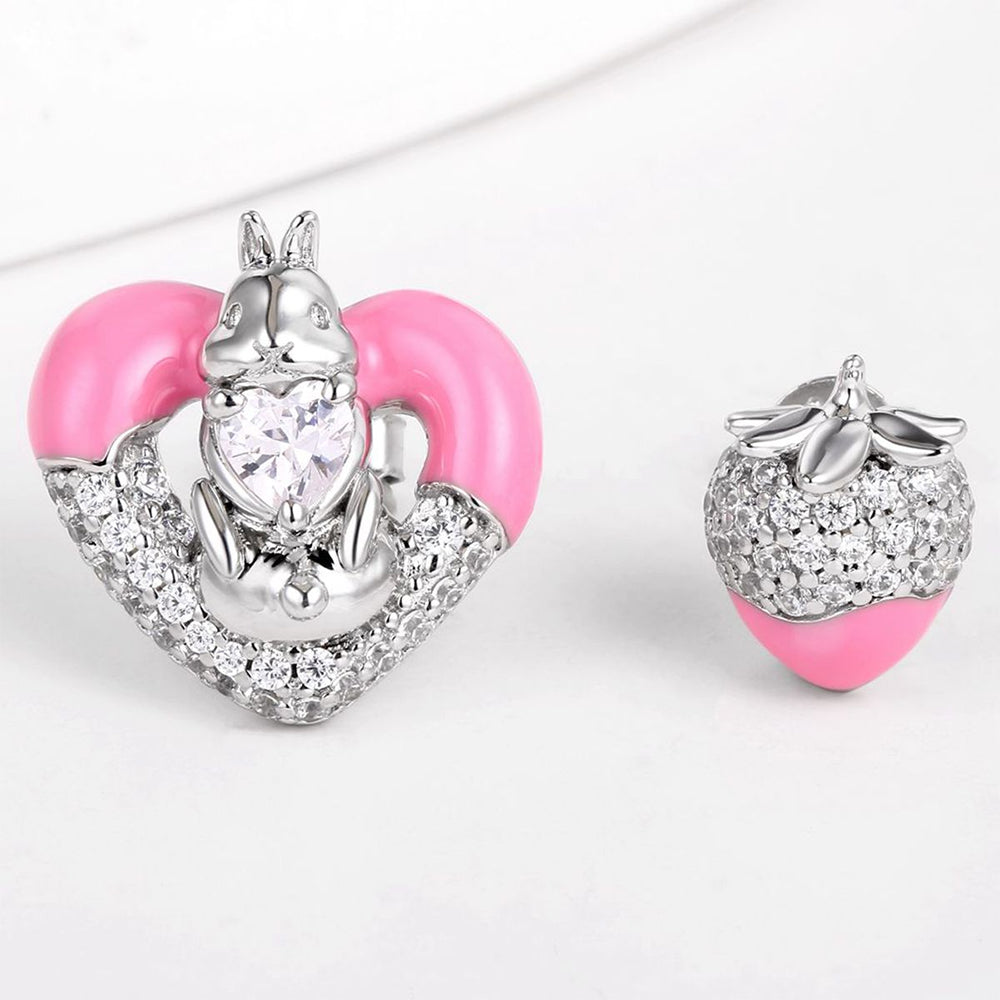 Cercei din Aliaj Placat cu Aur ( 10 grame ) cu Cristal Alb Emporia® și Email