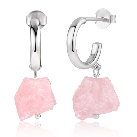 Cercei din Aliaj Placat cu Aur ( 10 grame ) cu Cristal Roz Emporia®
