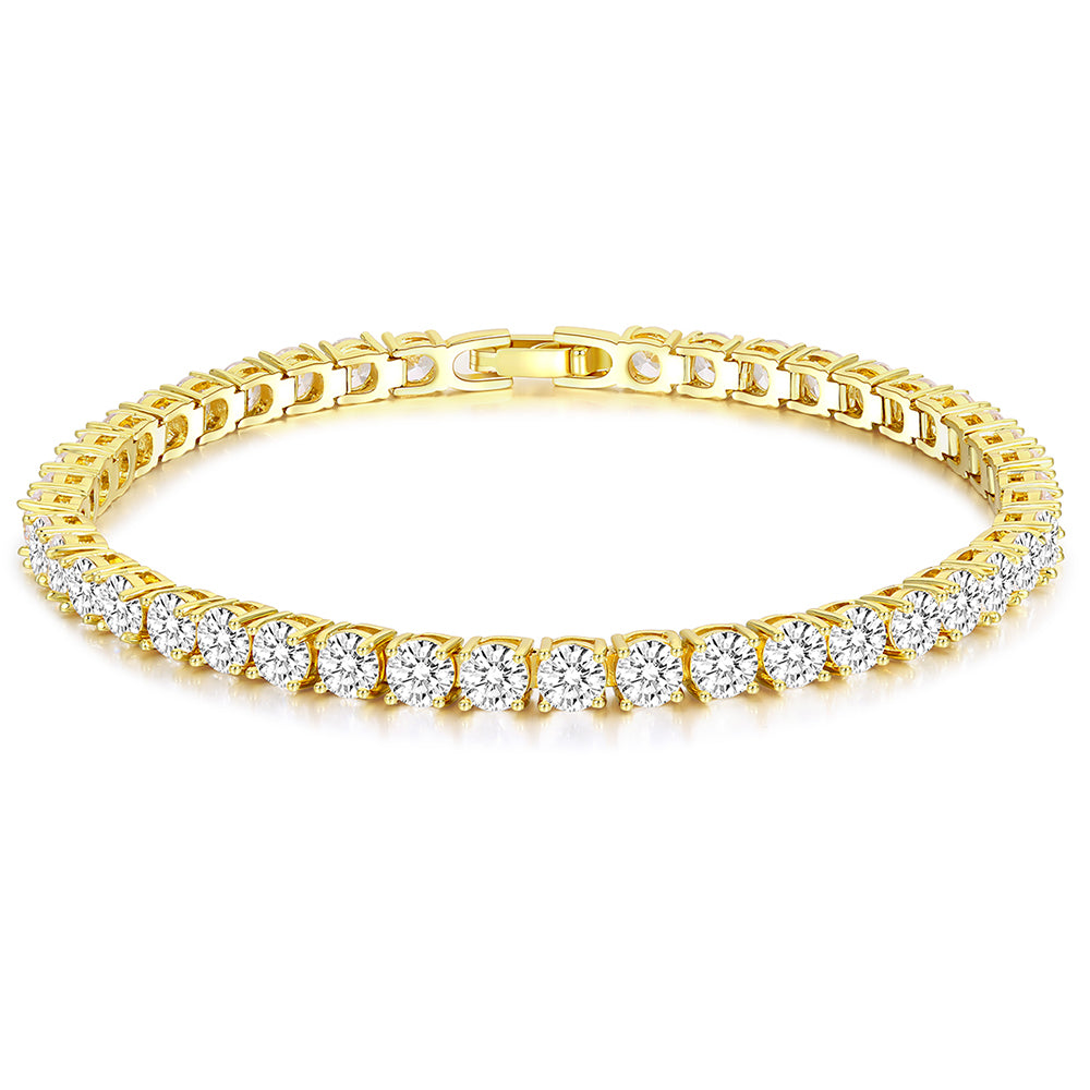 Brățară din Aliaj Placat cu Aur ( 10 grame ) cu Cristal Alb Emporia®
