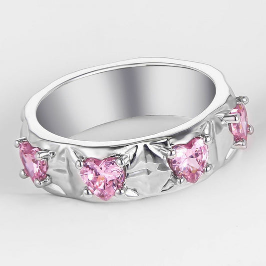 Inel din Aliaj Placat cu Aur cu Cristal Roz Emporia®