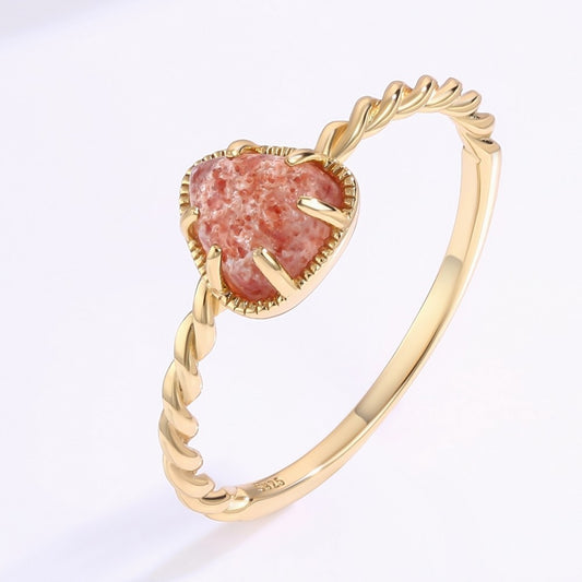 Inel din Aliaj Placat cu Aur cu Cristal Roz Emporia®