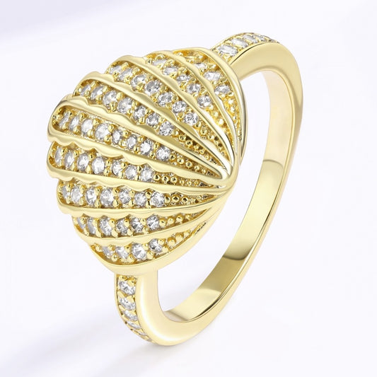 Inel din Aliaj Placat cu Aur cu Cristal Alb Emporia®