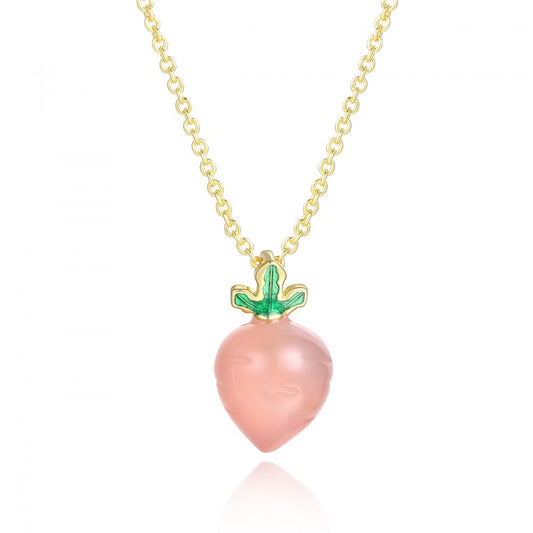 Colier din Aliaj Placat cu Aur cu Cristal Roz Emporia®