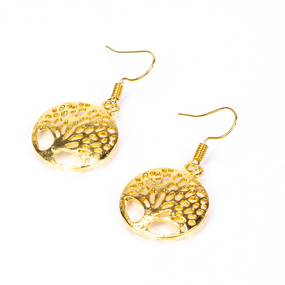 Ceas din Aliaj Placat cu Aur cu Cristal Alb Emporia® ( Colier+Cercei+Brățară+Pandantiv )