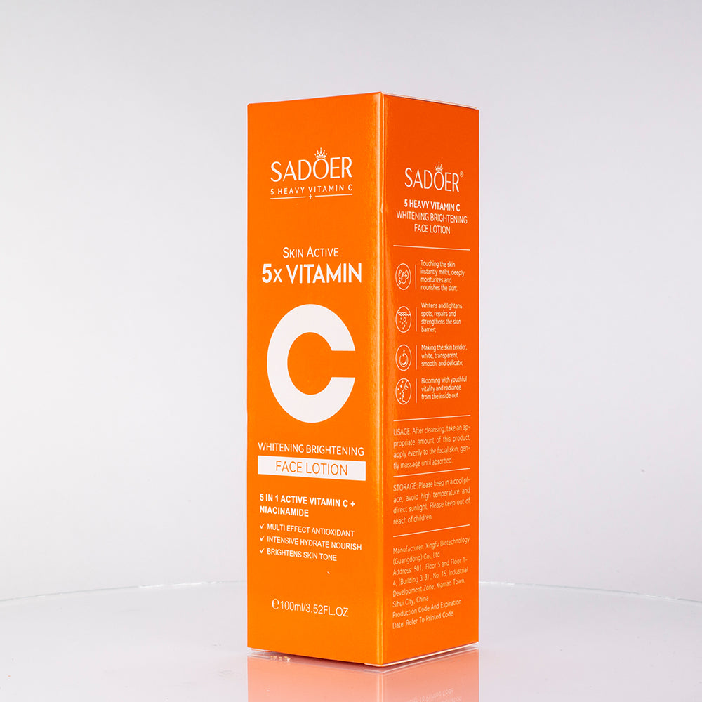 Lapte facial hidratant și fermizant cu 5 tipuri de Vitamina C SADOER