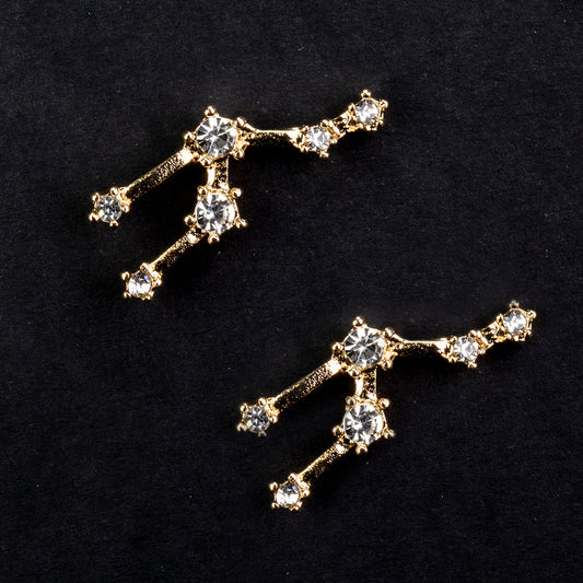 Taur Cercei din Aliaj Placat cu Aur ( 29 grame ) cu Cristal Alb Emporia®