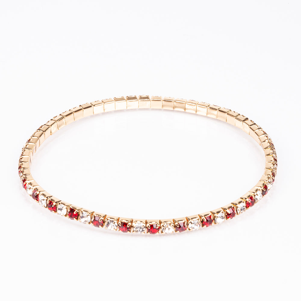 Ceas din Aliaj Placat cu Aur ( 43 grame ) cu Cristal Roșu Emporia® 8.35 Carate ( Brățară )