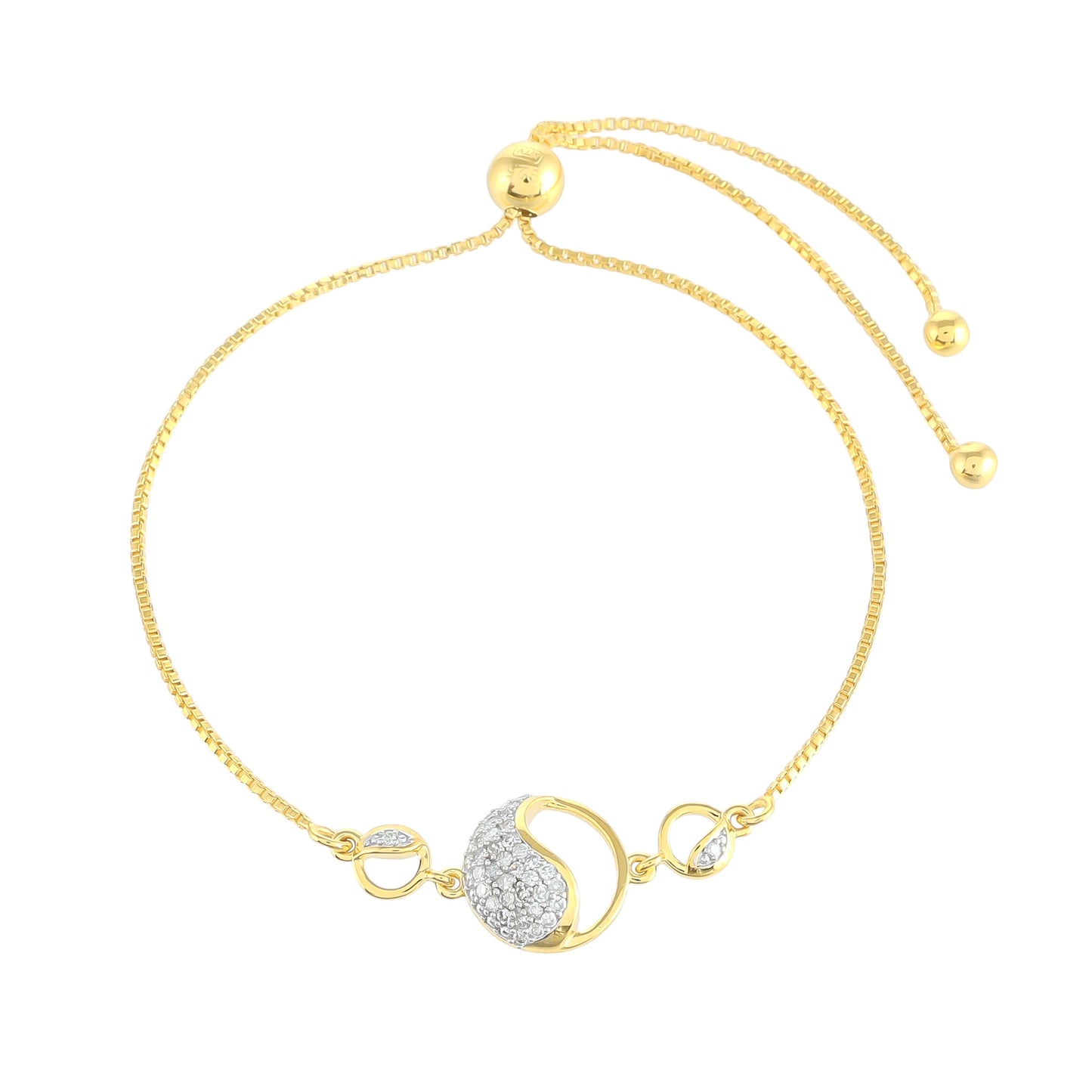 Brățară din Argint 925 Placat cu Aur ( 3.66 grame ) cu Diamant Alb 0.23 Carate