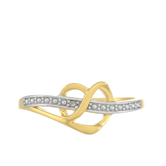 Inel din Argint 925 Placat cu Aur ( 2.05 grame ) cu Diamant Alb 0.01 Carate