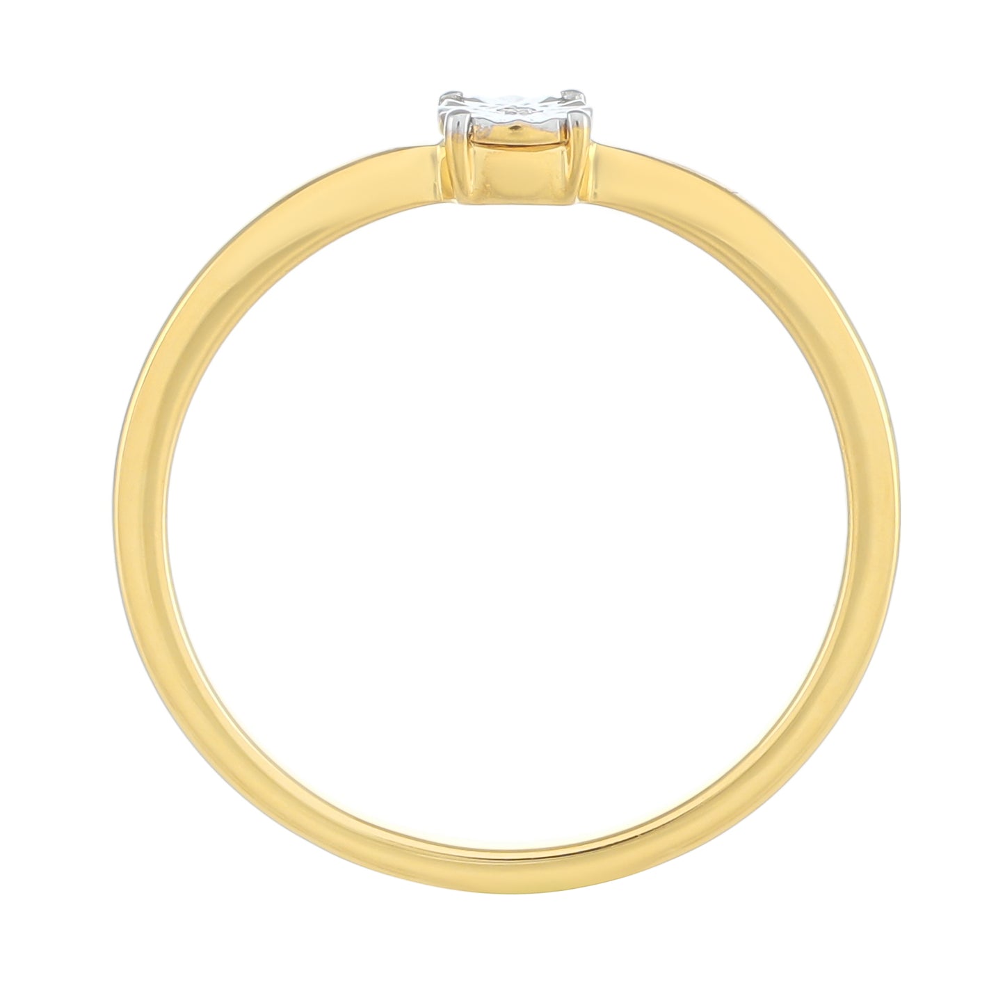 Inel din Argint 925 Placat cu Aur ( 1.45 grame ) cu Diamant Alb 0.01 Carate