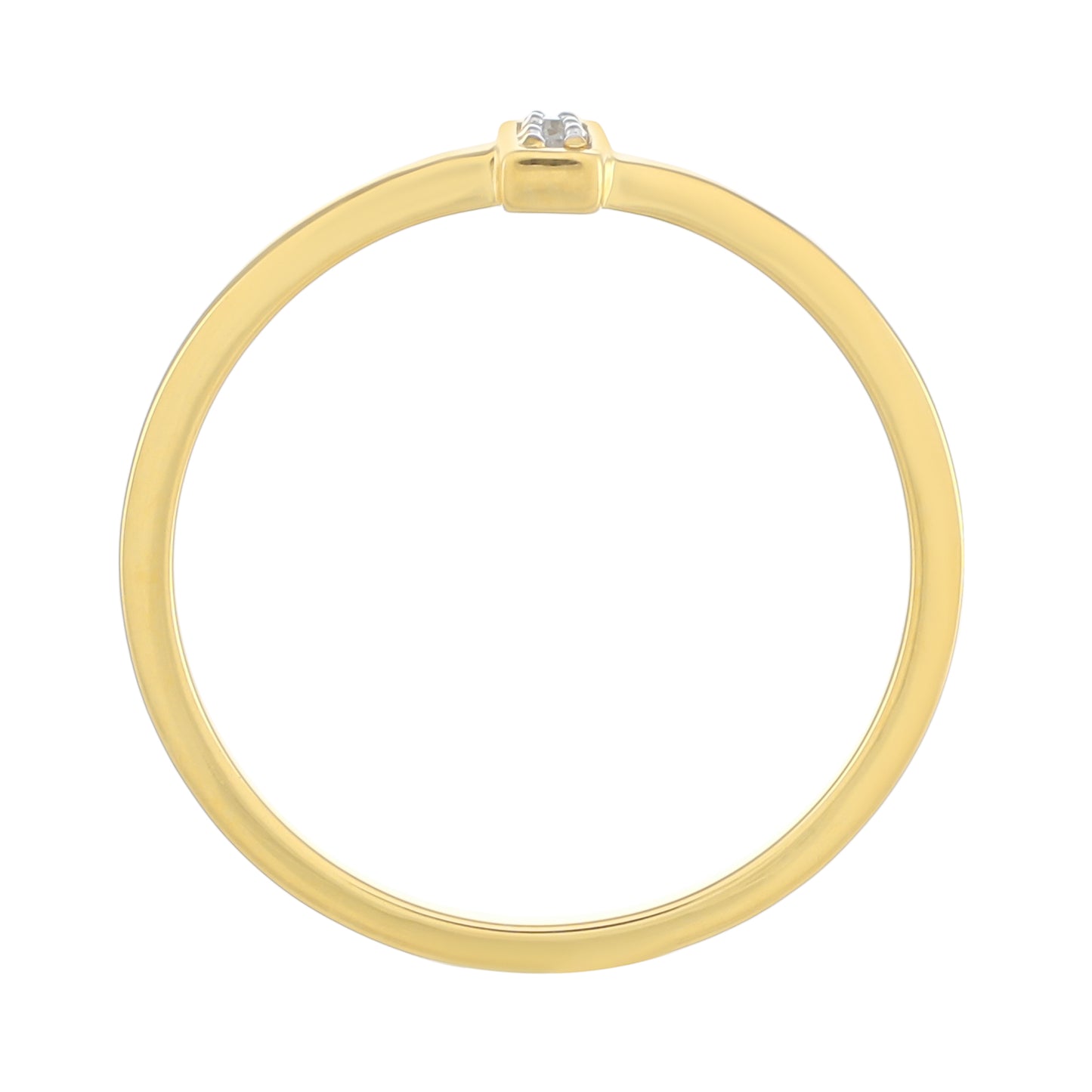 Inel din Argint 925 Placat cu Aur ( 1.04 grame ) cu Diamant Alb 0.03 Carate