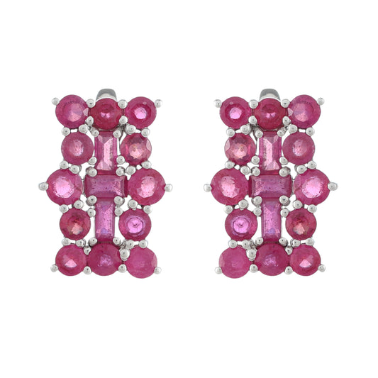 Cercei din Argint 925 ( 3.36 grame ) cu Rubin Thailandez 6.06 Carate