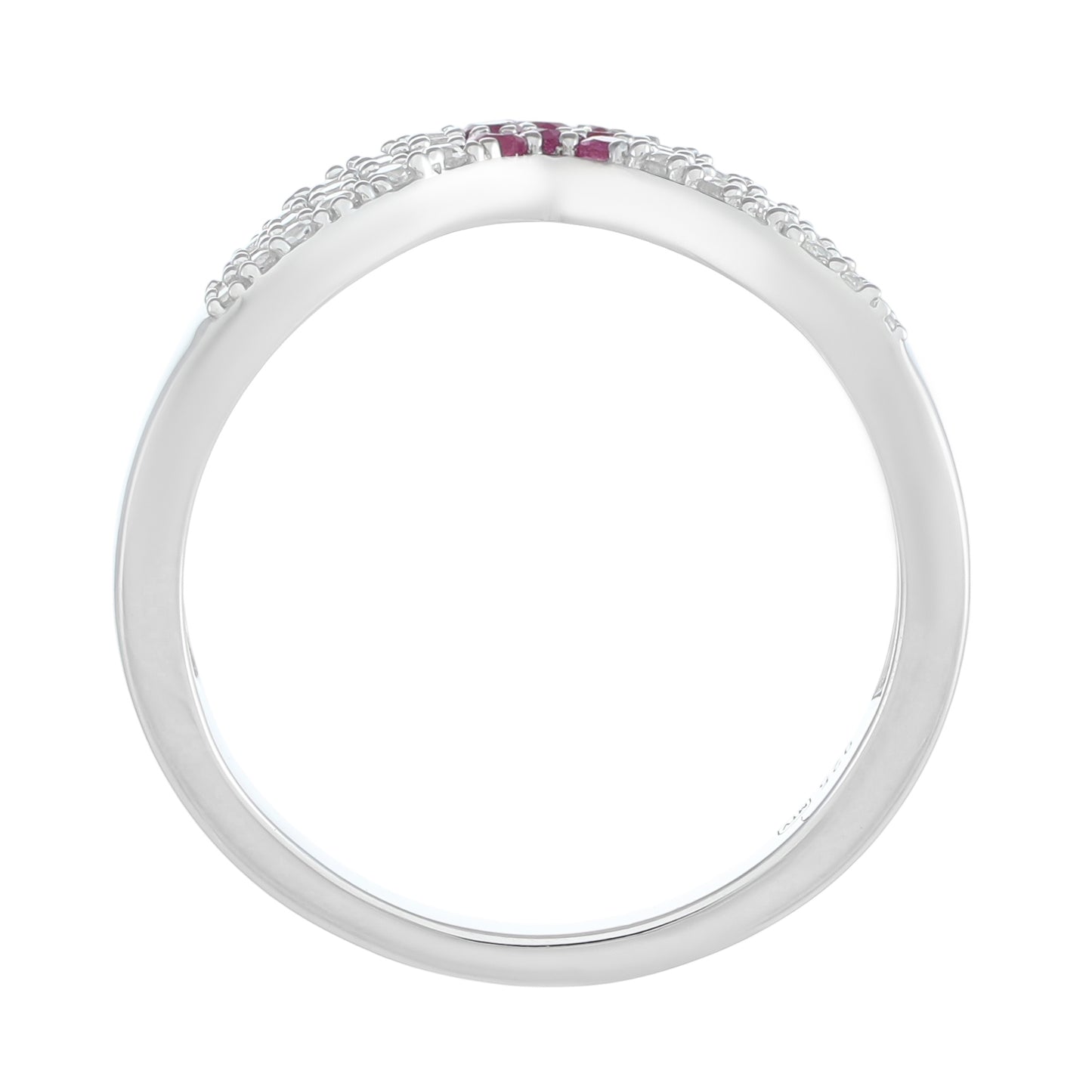 Inel din Argint 925 ( 2.37 grame ) cu Rubin Thailandez și Topaz Alb 0.53 Carate