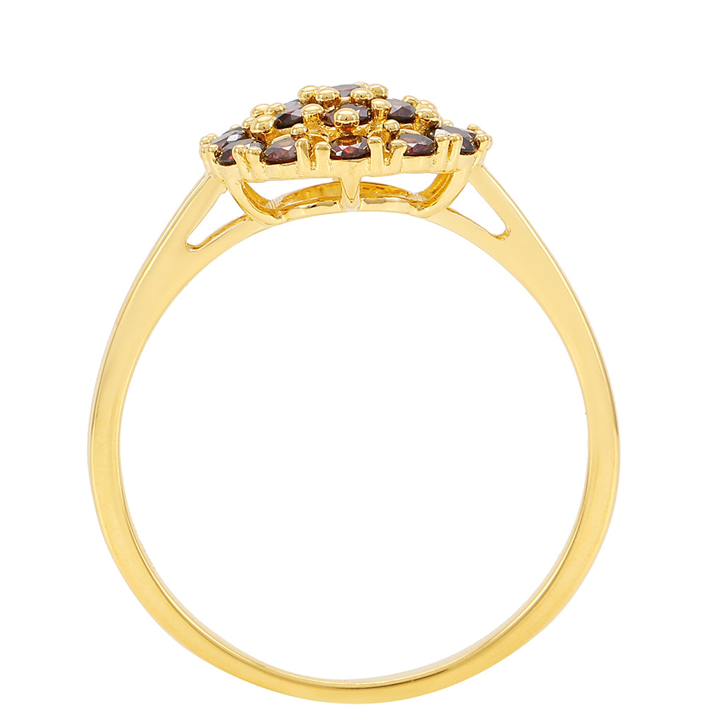Inel din Argint 925 Placat cu Aur ( 1.74 grame ) cu Diamant Roșu 0.51 Carate