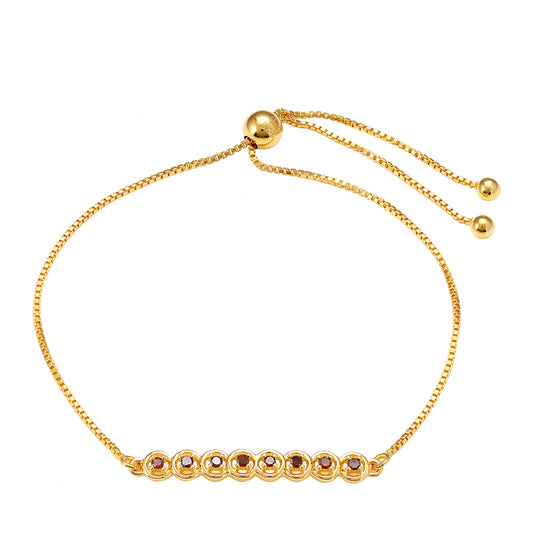 Brățară din Argint 925 Placat cu Aur ( 3.64 grame ) cu Diamant Roșu 0.18 Carate