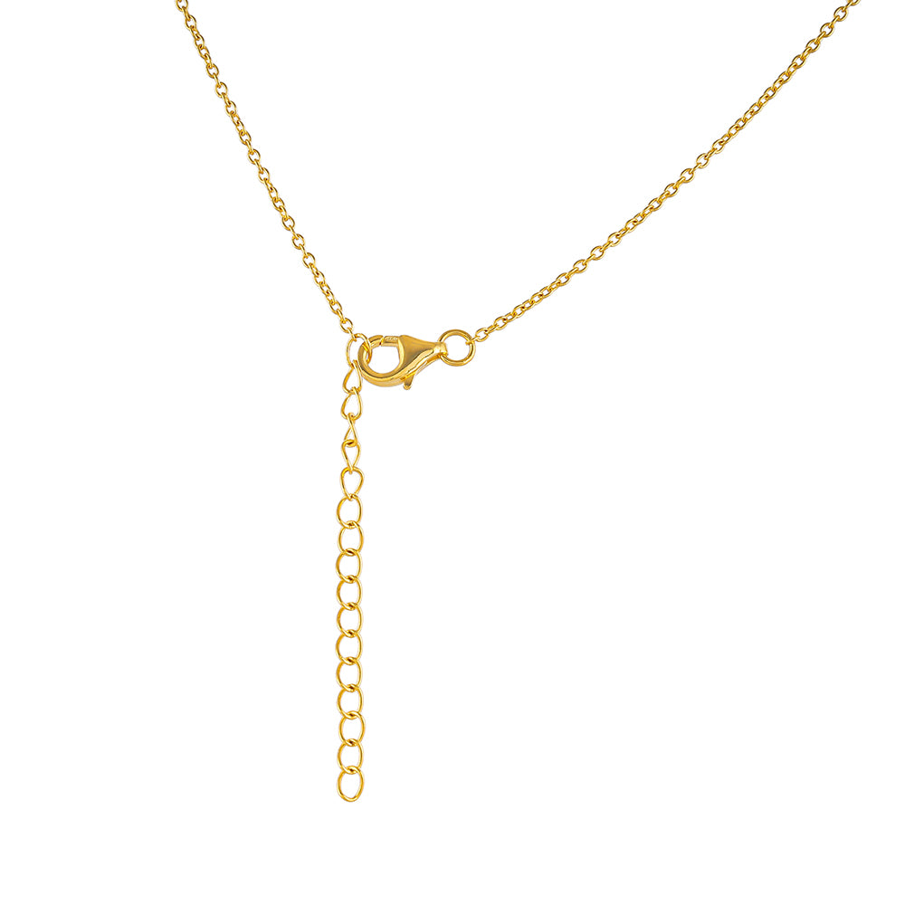 Colier din Argint 925 Placat cu Aur ( 3.76 grame ) cu Diamant Roșu și Diamant Alb 0.26 Carate