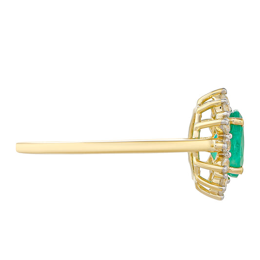 Inel din Aur de 9K ( 1.54 grame ) cu Smarald Brazilian și Zircon Natural 1.14 Carate