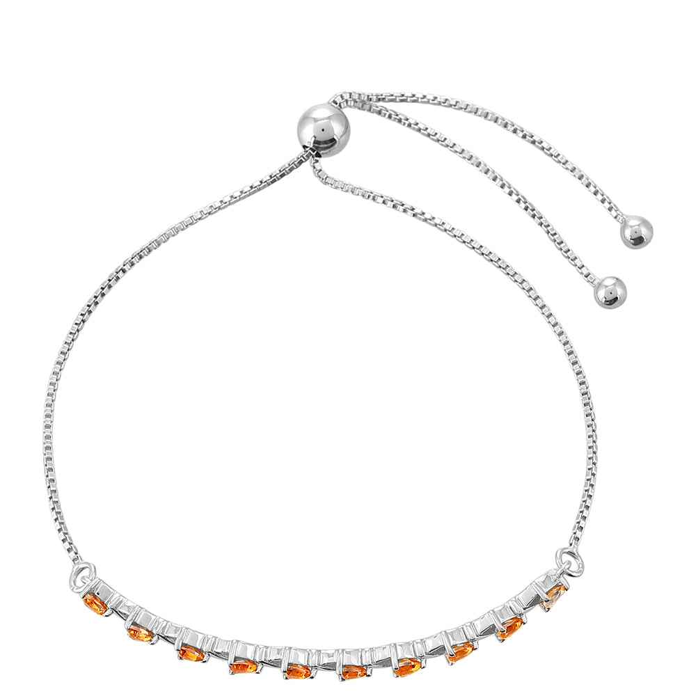 Brățară din Argint 925 ( 3.9 grame ) cu Cuarț Padparadscha 1.21 Carate