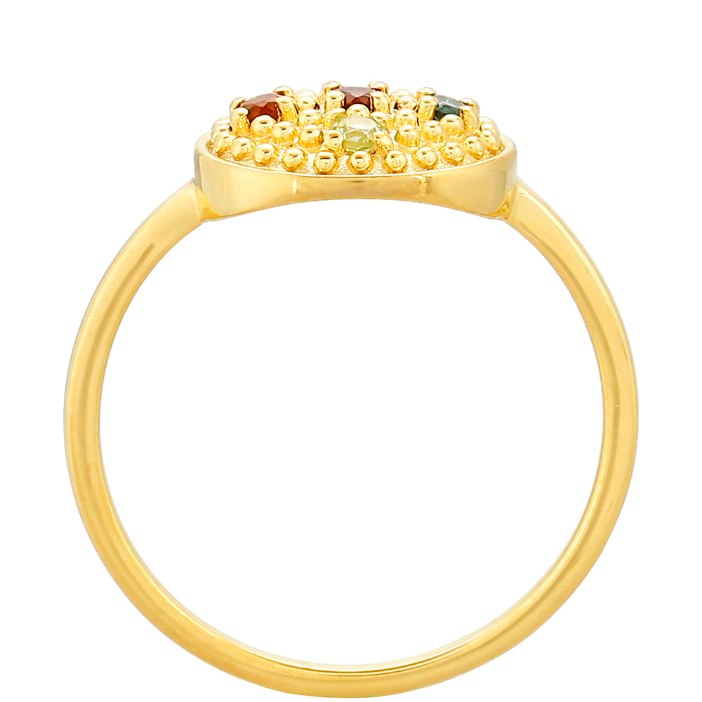 Inel din Argint 925 Placat cu Aur ( 1.77 grame ) cu Ametist și Citrin Madeira 0.2 Carate