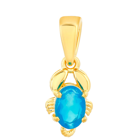 Pandantiv din Argint 925 Placat cu Aur ( 1.1 grame ) cu Opal Albastru Etiopian Paraiba 0.54 Carate
