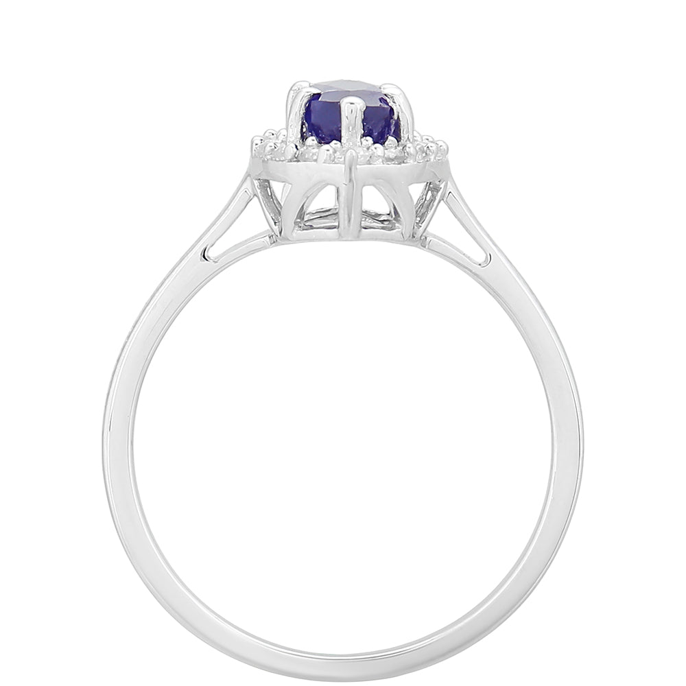 Inel din Argint 925 ( 1.86 grame ) cu Safir Thailandez și Topaz Alb 1.52 Carate