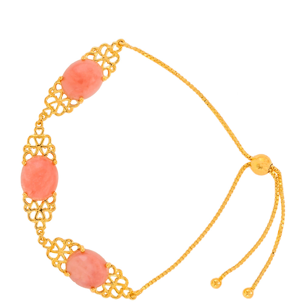 Brățară din Argint 925 Placat cu Aur ( 5.88 grame ) cu Opal Roz 12.13 Carate