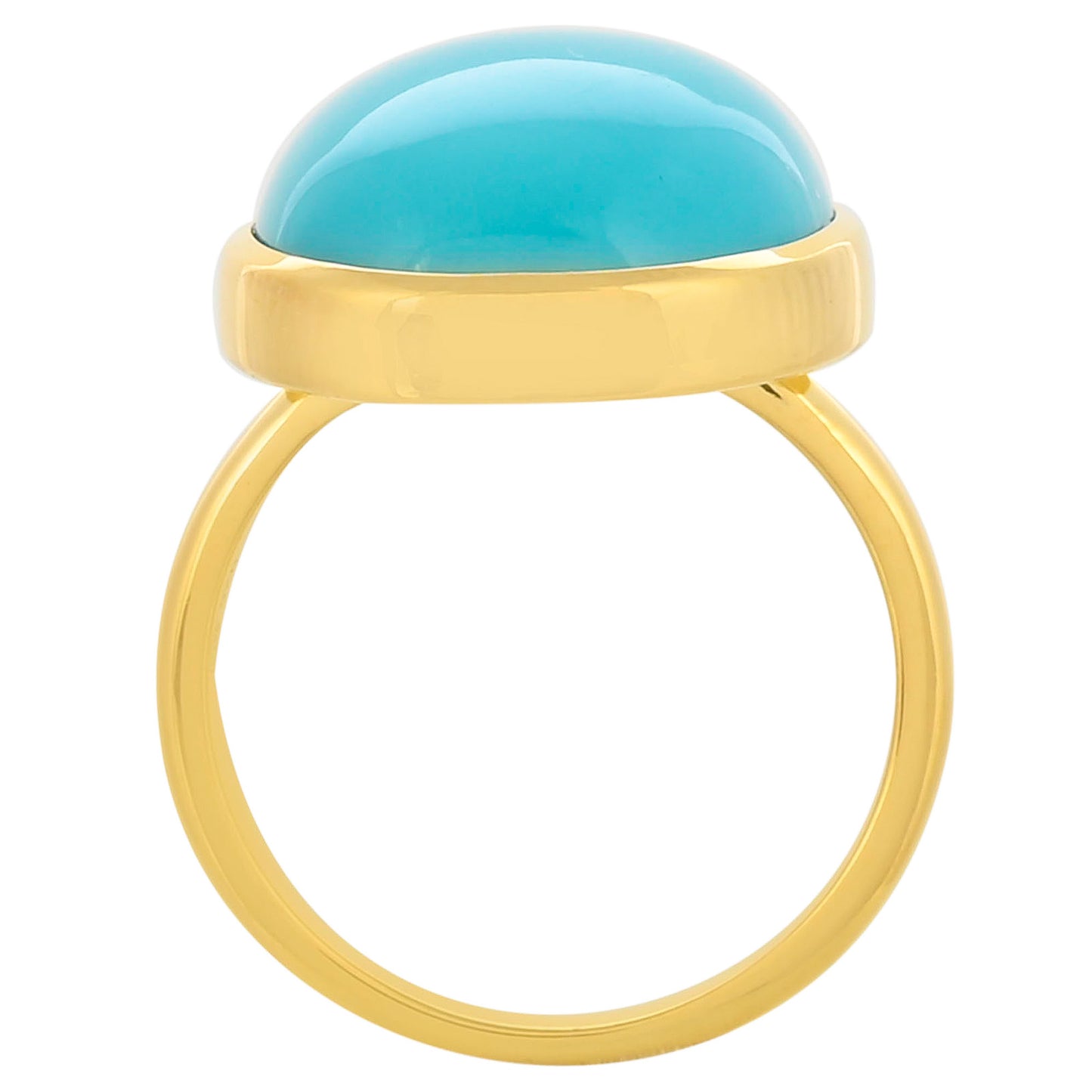 Inel din Argint 925 Placat cu Aur ( 3.4 grame ) cu Turcoaz ”Frumoasa Adormită” 14.13 Carate
