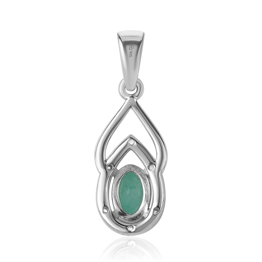 Pandantiv din Argint 925 ( 1.01 grame ) cu Smarald Brazilian și Topaz Alb 0.53 Carate