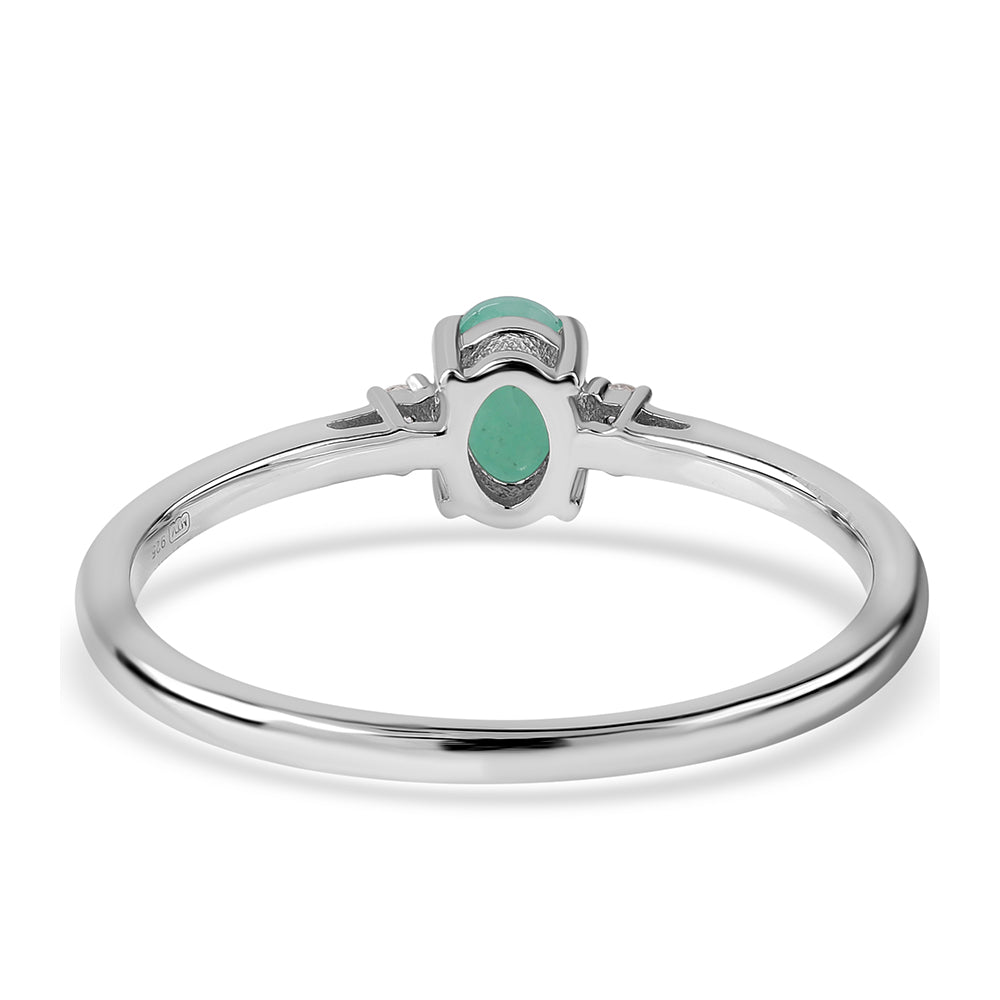 Inel din Argint 925 ( 1.64 grame ) cu Smarald Brazilian și Topaz Alb 0.53 Carate