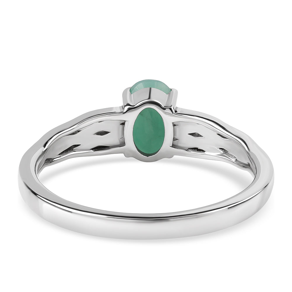 Inel din Argint 925 ( 2.56 grame ) cu Smarald Brazilian 0.75 Carate