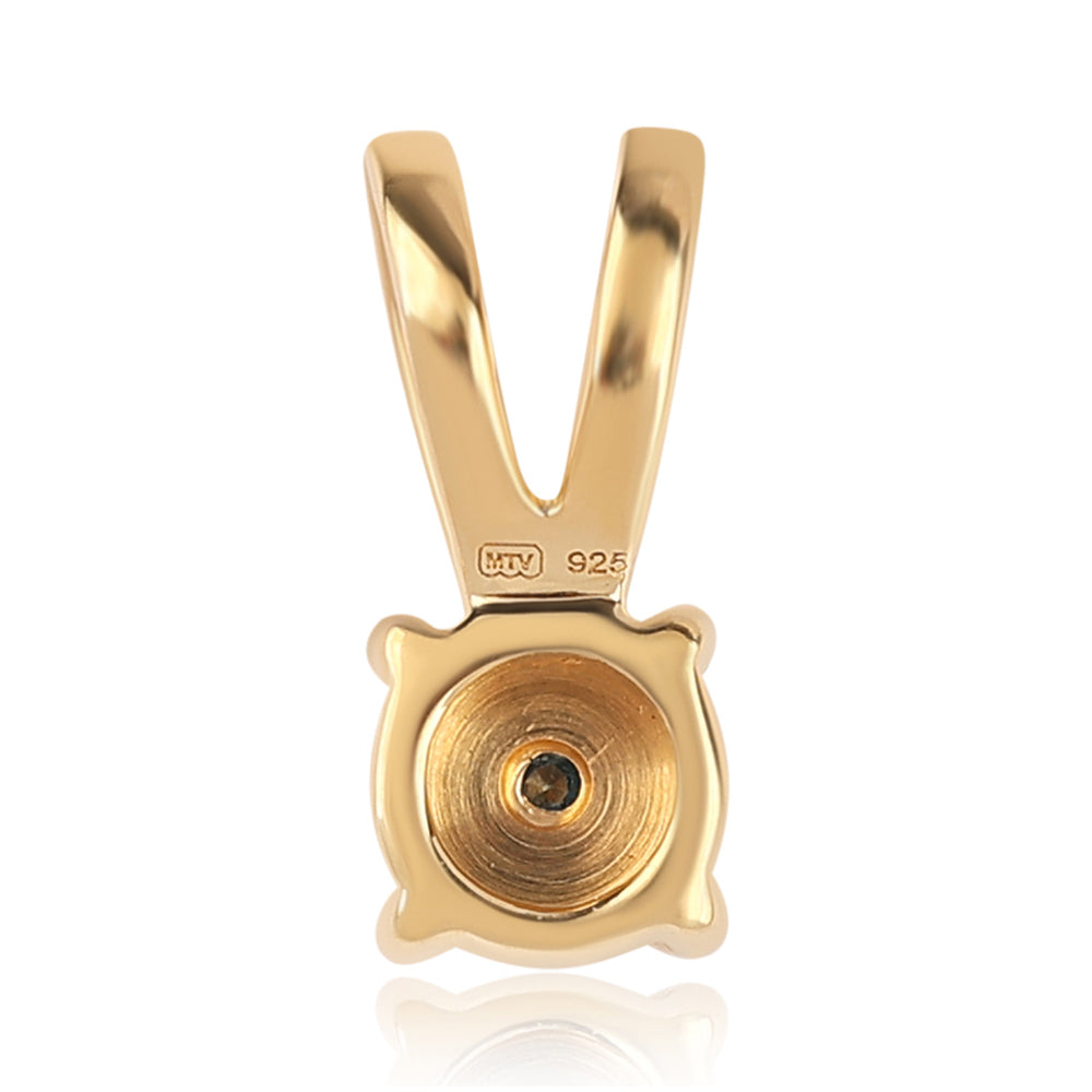 Pandantiv din Argint 925 Placat cu Aur ( 0.63 grame ) cu Diamant Albastru 0.02 Carate