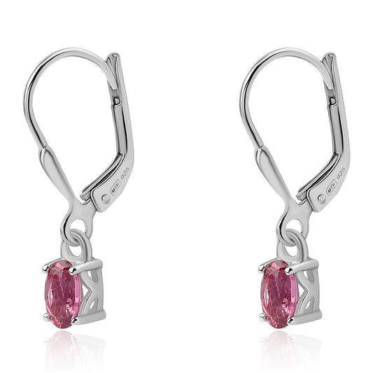 Cercei din Argint 925 ( 1.12 grame ) cu Rubelit Cruzeiro 0.5 Carate