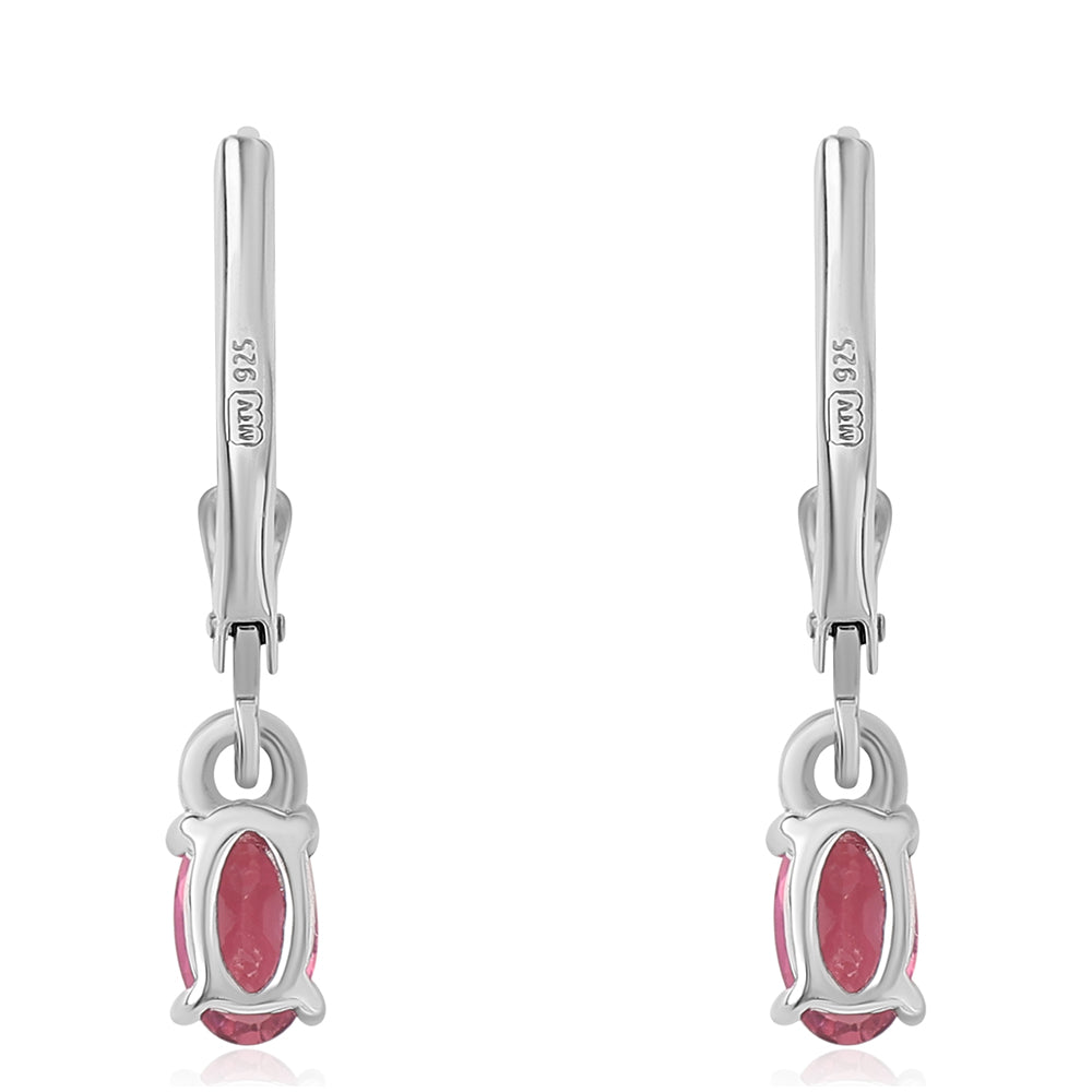 Cercei din Argint 925 ( 1.12 grame ) cu Rubelit Cruzeiro 0.5 Carate