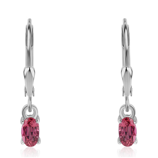 Cercei din Argint 925 ( 1.12 grame ) cu Rubelit Cruzeiro 0.5 Carate