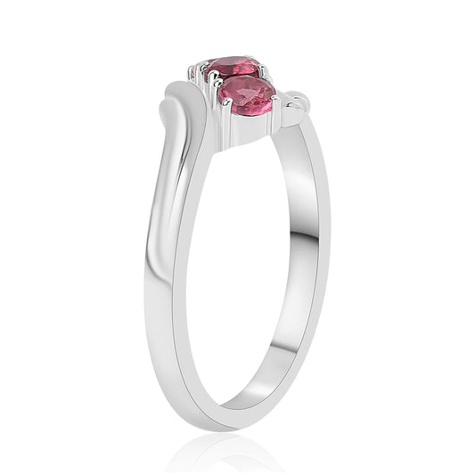 Inel din Argint 925 ( 2.93 grame ) cu Rubelit Cruzeiro 0.75 Carate