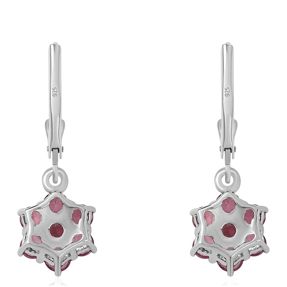 Cercei din Argint 925 ( 2.11 grame ) cu Rubelit Cruzeiro 2.52 Carate