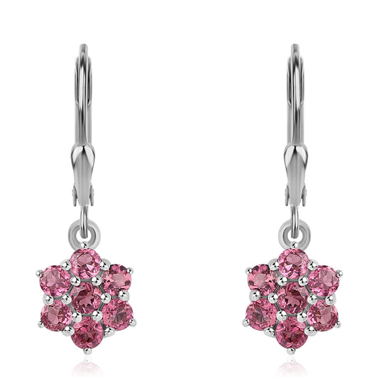 Cercei din Argint 925 ( 2.11 grame ) cu Rubelit Cruzeiro 2.52 Carate