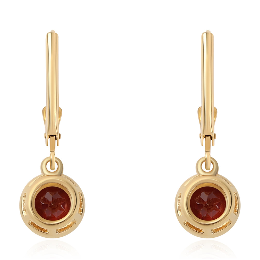 Cercei din Argint 925 Placat cu Aur ( 2.29 grame ) cu Granat Barton 2.16 Carate