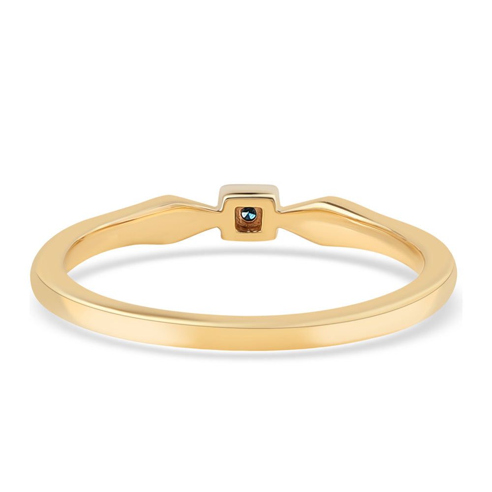 Inel din Argint 925 Placat cu Aur ( 1.56 grame ) cu Diamant Albastru 0.02 Carate