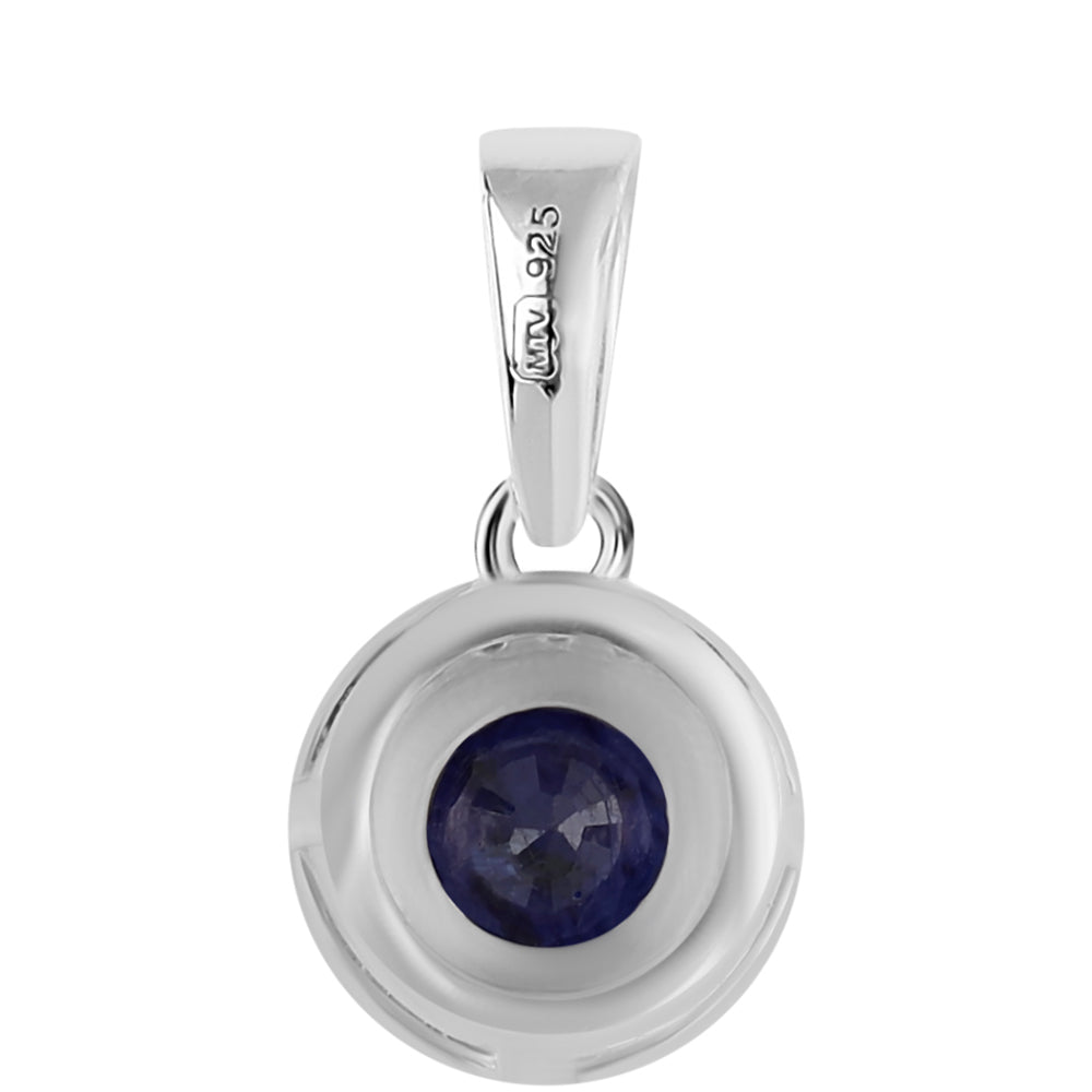 Pandantiv din Argint 925 ( 0.85 grame ) cu Safir Albastru Australian și Topaz Alb 0.84 Carate