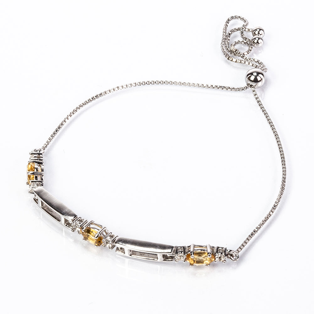 Brățară din Argint 925 ( 3.45 grame ) cu Citrin și Topaz Alb 4.62 Carate