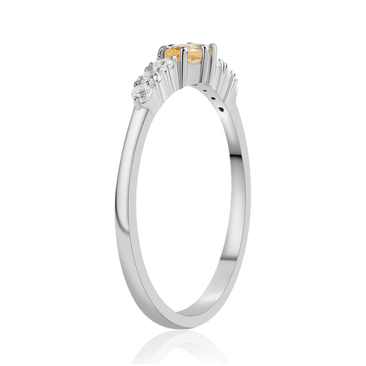 Inel din Argint 925 ( 1.64 grame ) cu Citrin și Topaz Alb 0.66 Carate