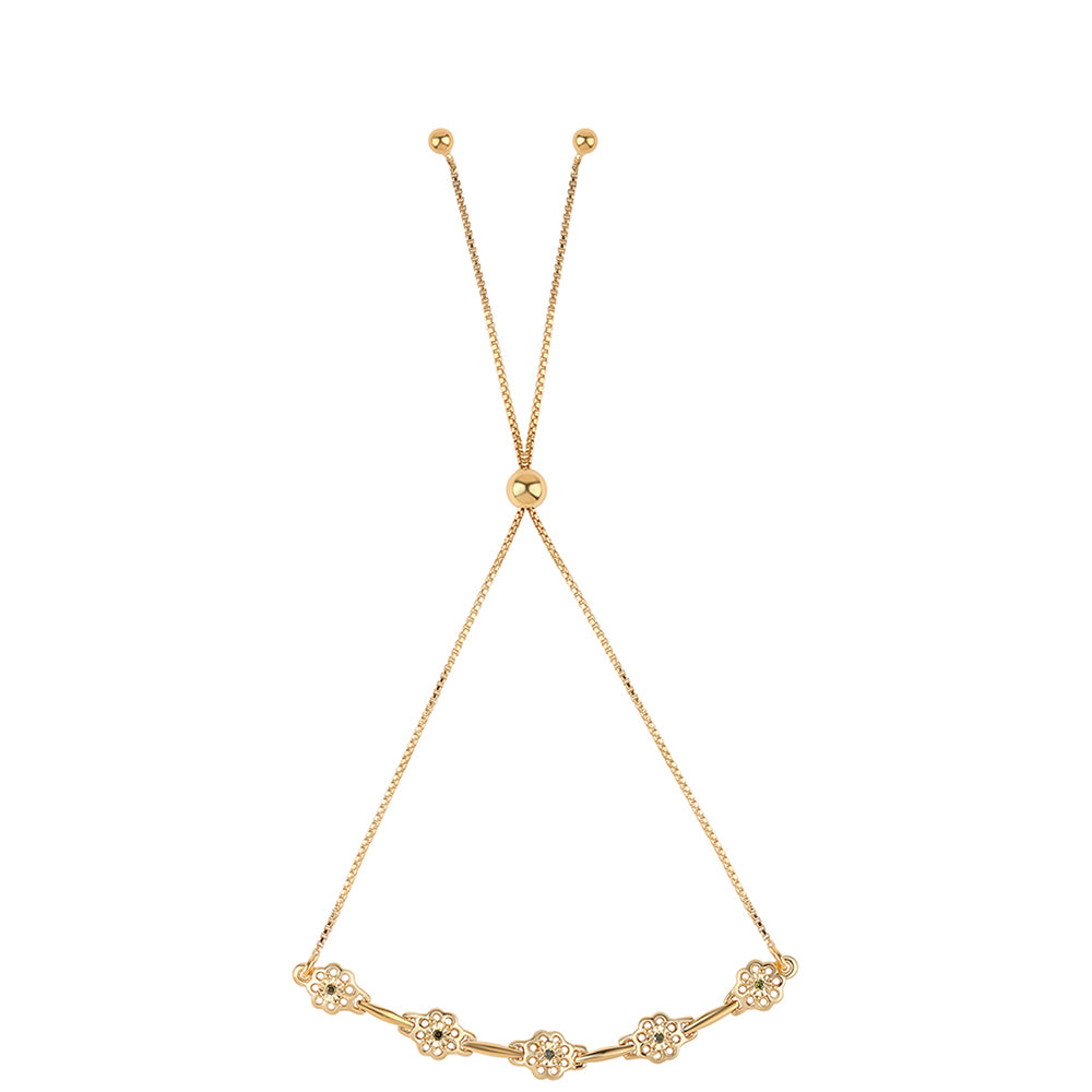 Brățară din Argint 925 Placat cu Aur ( 4.13 grame ) cu Diamant Verde 0.04 Carate