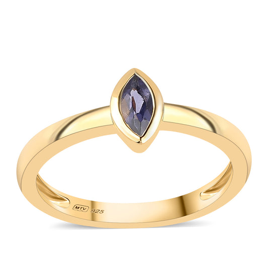 Inel din Argint 925 Placat cu Aur ( 1.91 grame ) cu Iolit 0.2 Carate