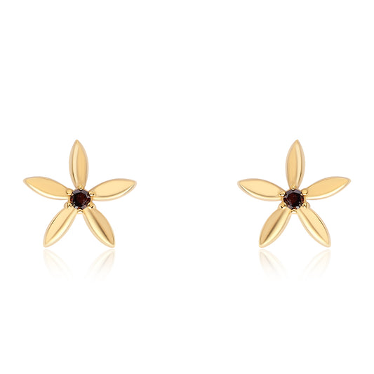 Cercei din Argint 925 Placat cu Aur ( 0.87 grame ) cu Diamant Roșu 0.03 Carate