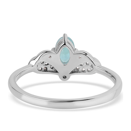 Inel din Argint 925 ( 1.95 grame ) cu Grandidierit și Topaz Alb 0.79 Carate